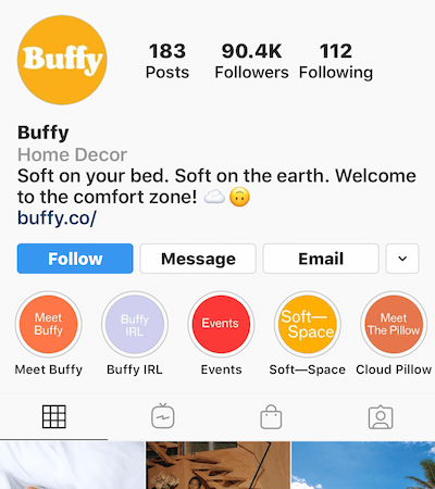 Instagram выделяет альбомы в профиле Баффи