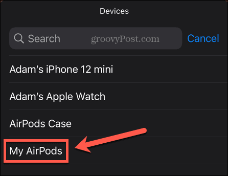 iphone выберите виджет батареи airpods