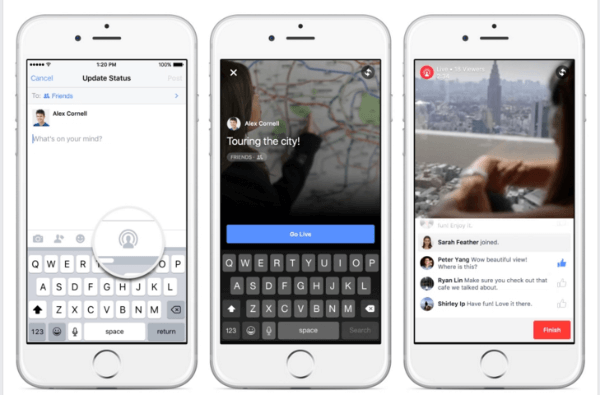 facebook расширяет живое видео на iphone
