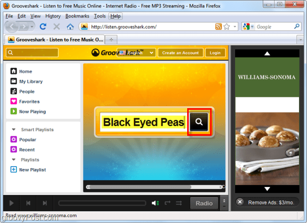 поиск Grooveshark для Black Eyed Peas