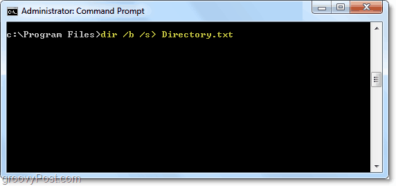 используйте dir / b / s> directory.txt для вывода запроса dir в текстовый файл
