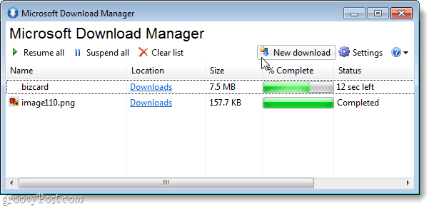 Microsoft Download Manager - это простой инструмент для загрузки через нестабильные или медленные соединения