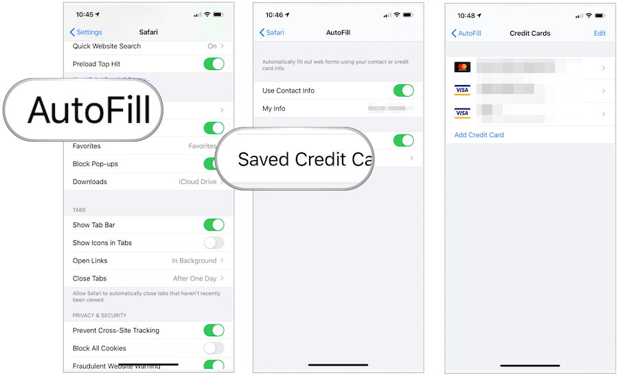 iOS Кредитная карта