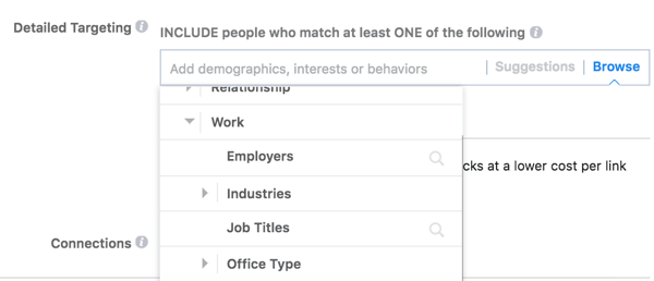 Facebook предлагает подробные варианты таргетинга, основанные на работе вашей аудитории.