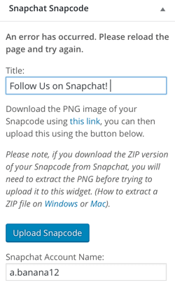 подключаемый модуль виджета snapcode для Snapchat