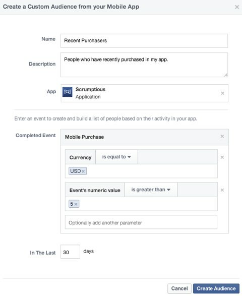 мобильное приложение для персонализированной аудитории facebook