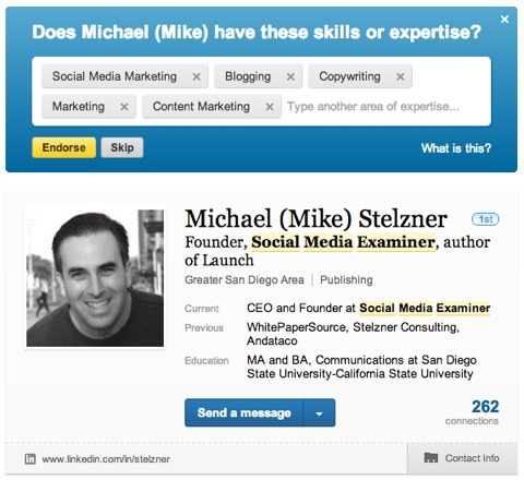 Майкл Стельцнер Подтверждение навыков в linkedin