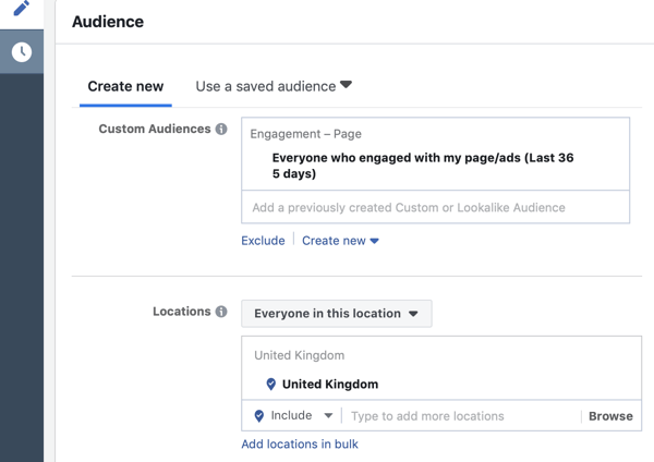 Как привлечь горячих лидов с помощью рекламы в Facebook Messenger, шаг 6, аудитория, которая взаимодействовала со страницей