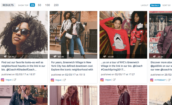 Вы также можете увидеть самые интересные посты бренда в Instagram за последнюю неделю.