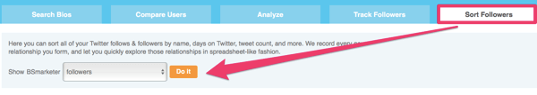 Анализируйте своих подписчиков в Twitter на вкладке «Сортировать подписчиков».