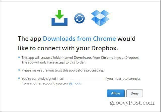 скачать в Dropbox разрешить