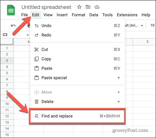 Найти и заменить в Google Sheets