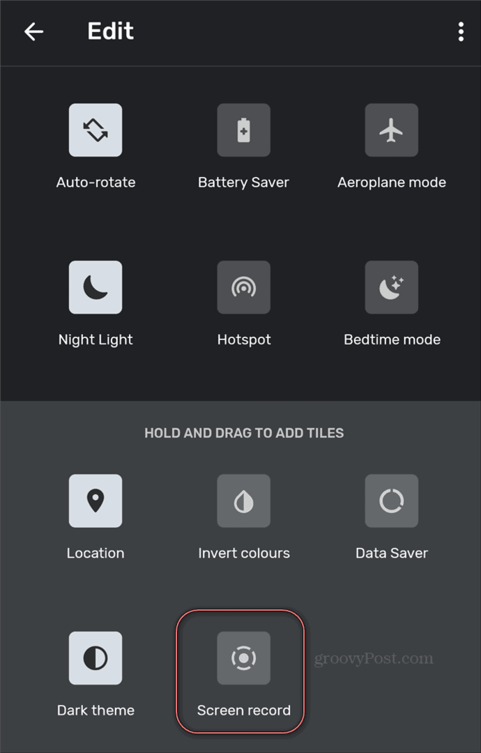 Android Screen Recorder быстрые настройки записи экрана
