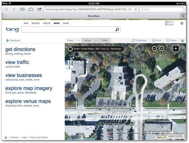 Bing Maps для iPad