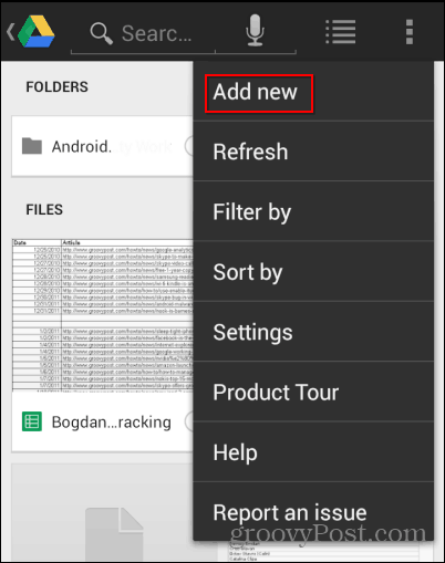 Google Drive Scan добавить новый