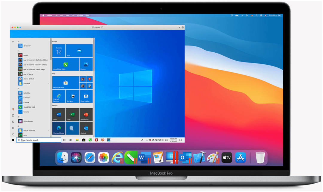 Windows 10 на компьютерах Mac M1 Parallels Desktop 16 для Mac